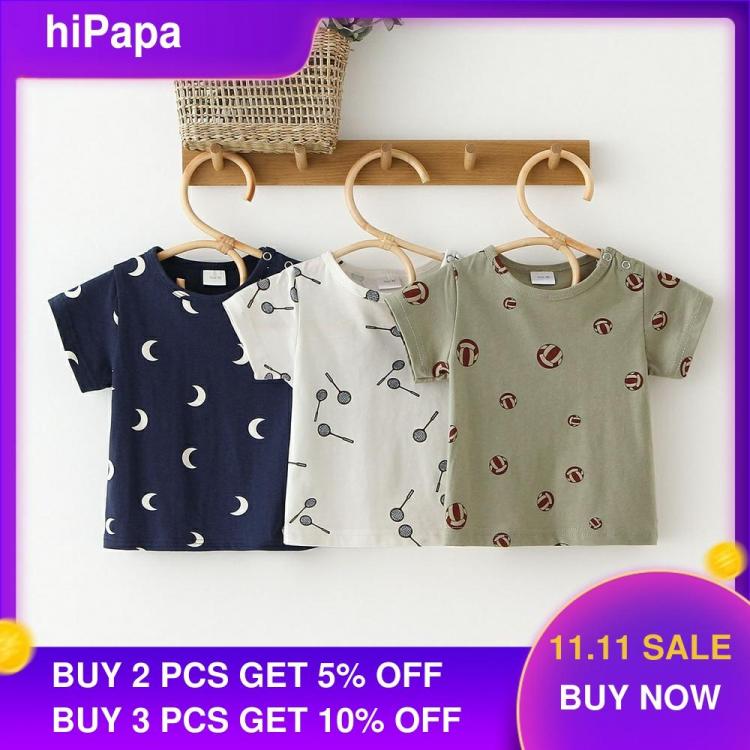 all in one place ילדים ותינוקות Baby Boys T Shirt Summer Kids Tops Cotton Clothing Short Sleeves Summer Newborn Clothes Print High Quality 100% Cotton Boys Tee