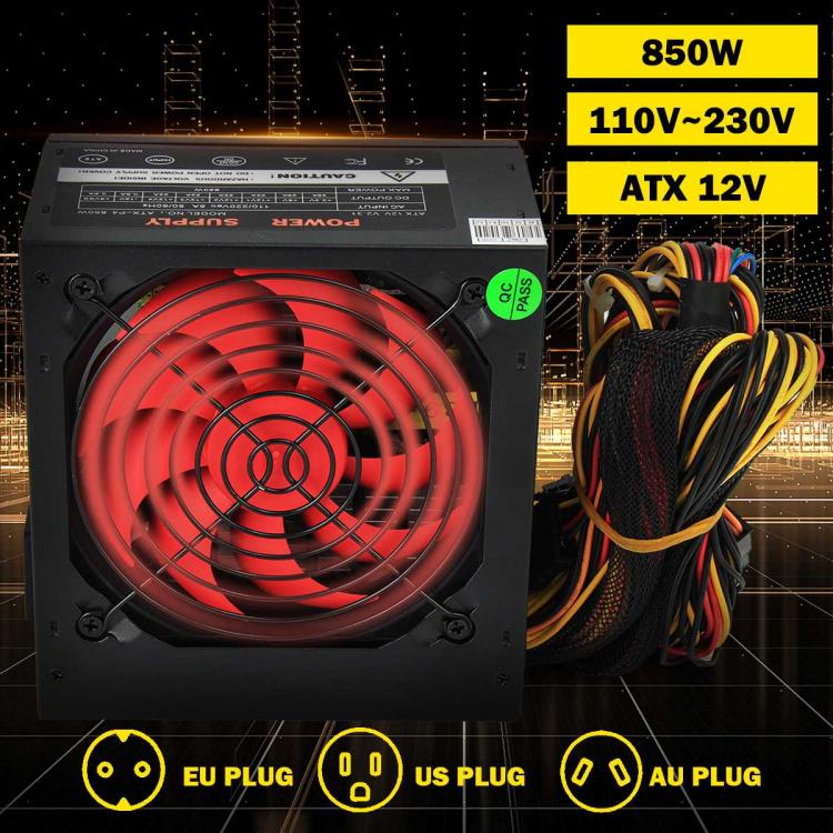 all in one place חומרה 850W Power Supply 110V-230V 120mm LED Fan 24 Pin PCI SATA ATX 12V Active PFC PC Computer Power Supply for Desktop Gaming