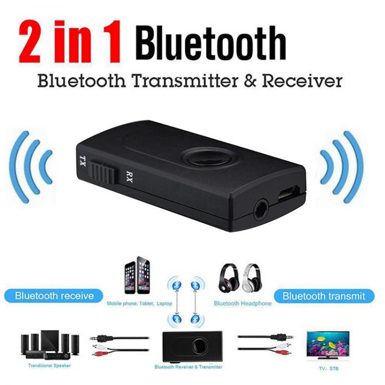 all in one place ציוד היקפי 2-In-1 Bluetooth V4.2 Transmitter Receiver Wireless  3.5mm Stereo Audio Music Adapter Low Latency Bluetooth Transmitter Receiver