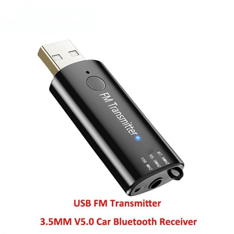 all in one place ציוד היקפי Alfavoce 5.0 Car Kit Bluetooth Receiver 3.5MM AUX USB FM Transmitter