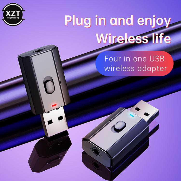 all in one place ציוד היקפי Bluetooth-compatible 5.0 Adapter USB Wireless Transmitter Receiver Music Audio for PC Car Hands-free 3.5mm AUX Converter Switch