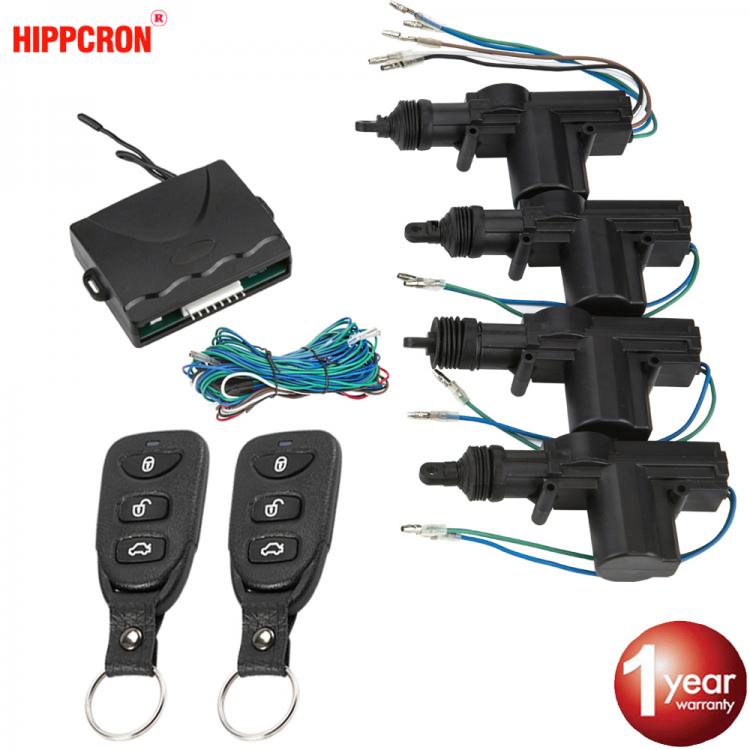 all in one place אלקטרוניקה Hippcron Car Lock Door Remote Control Keyless Entry System Locking Kit with 4 Door Lock Actuator Universal 12V