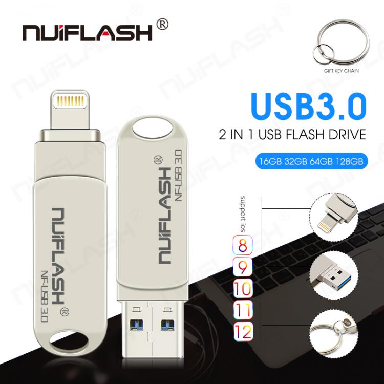 all in one place ציוד היקפי USB Flash Drive For iPhone X/8/7/7 Plus/6/6s/5/SE/ipad 2 IN 1 Pen Drive Memory Stick 16GB 32GB 64GB 128GB Pendrive usb stick