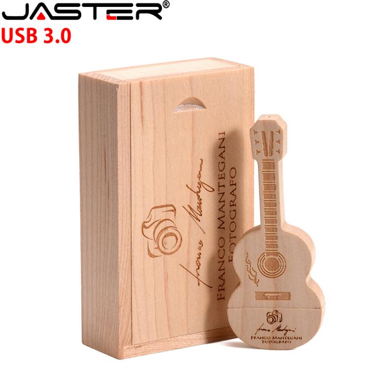 all in one place ציוד היקפי JASTER Guitar USB 3.0 Flash drive wooden box Memory stick Creative Wedding gifts Pendrive Free custom logo 16GB 32GB 64GB 128GB