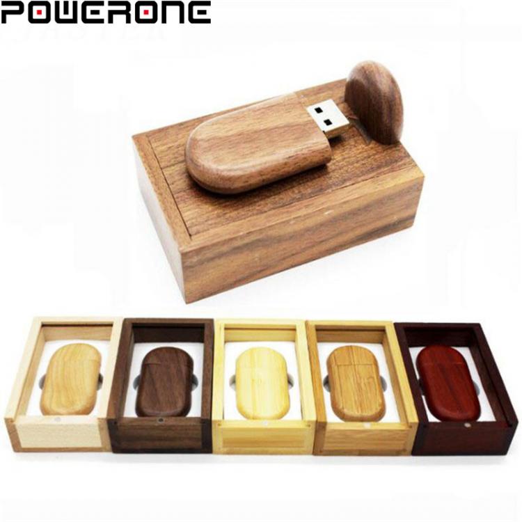 all in one place ציוד היקפי POWERONE 2.0 Usb Flash Pen Drives Wooden With Box 4GB 8GB 16GB 32GB 64GB Data Storage Memory Stick U Disck Free Logo Gifts
