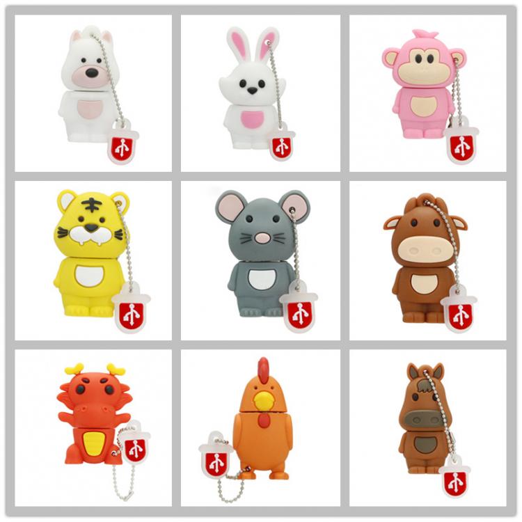 all in one place ציוד היקפי Cute Chinese Zodiac Usb Flash Drive 4GB 8GB Memoria Usb 16GB Pendrive 32GB Cute Animal Pig Monkey Pen Drive 128GB Flash Disk