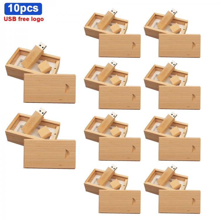 all in one place ציוד היקפי 10pcs/lot free custom logo wooden + Box Personal LOGO pendrive 4GB 16GB 32GB 64GB usb Flash Drive U disk Memory stick for Gift