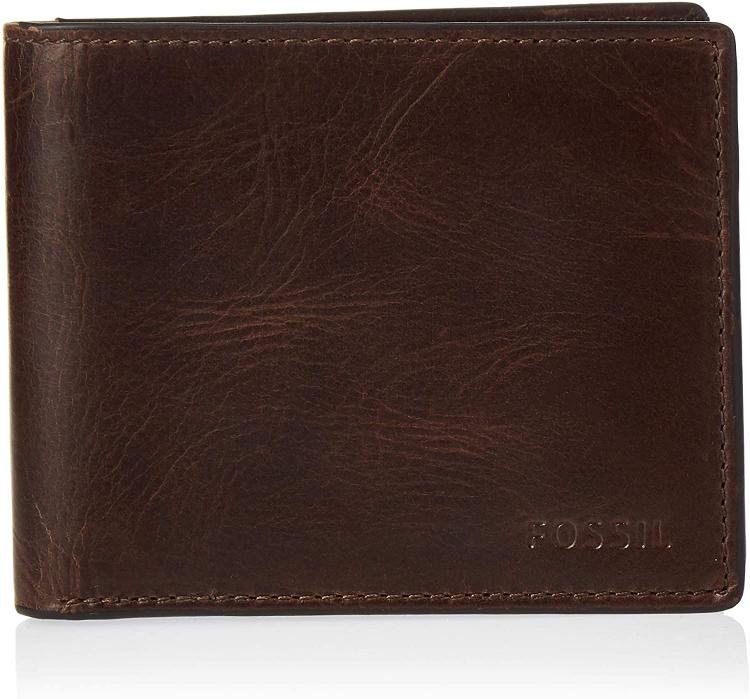 all in one place אביזרי גברים Fossil Men's Leather Trifold with Id Window Wallet