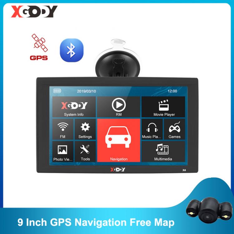 all in one place אלקטרוניקה XGODY X4 9 Inch Truck Car GPS Navigation 256MB 8GB Bluetooth Navigator  GPS Sat Nav FM Rear View Camera Russia 2020 Europe Map