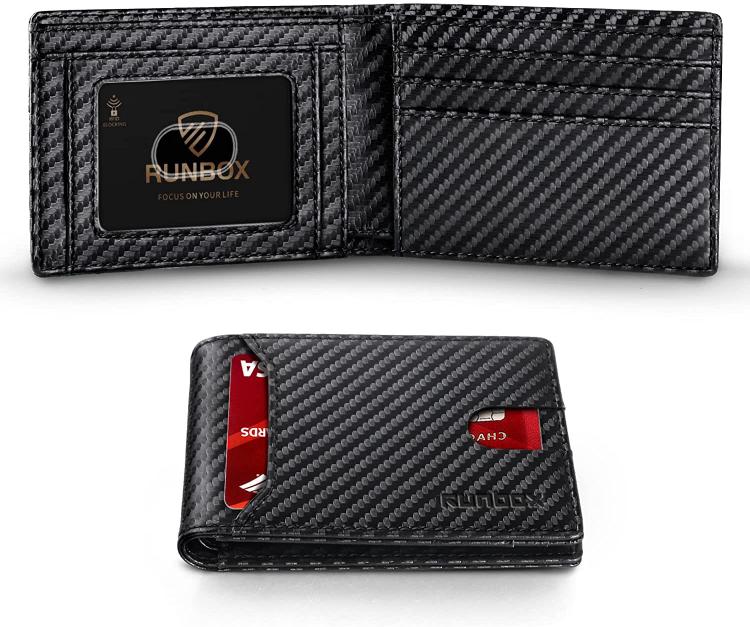 all in one place אביזרי גברים Runbox Leather Bifold Wallets for Men with Rfid Blocking Large Capacity ID's Window Front Pocket Mens Wallet