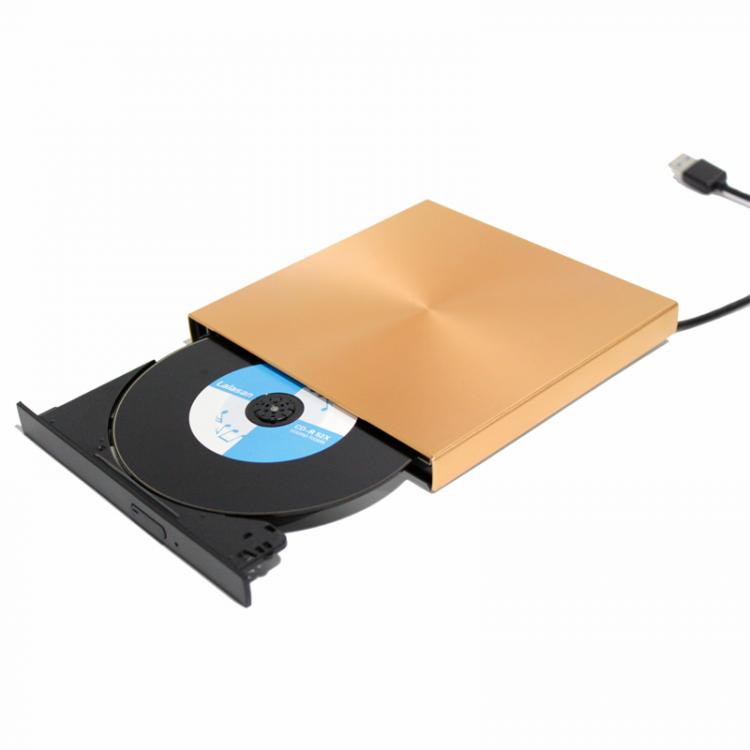 all in one place ציוד היקפי USB 3.0 DVD Burner Aluminum Alloy Case Gold CD Player External Portable Optical Drive For MacBook Laptop/Windows 10 Notebook