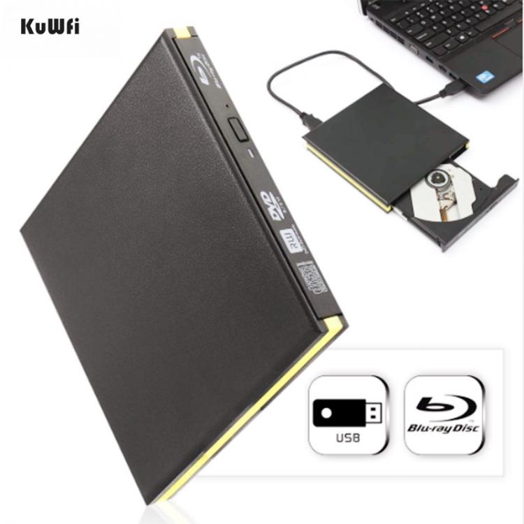 all in one place ציוד היקפי KuWFi USB 3.0 Blu-ray Burner Drive BD-RE External DVD Recorder DVD-RAM 3D Player for Laptop/PC