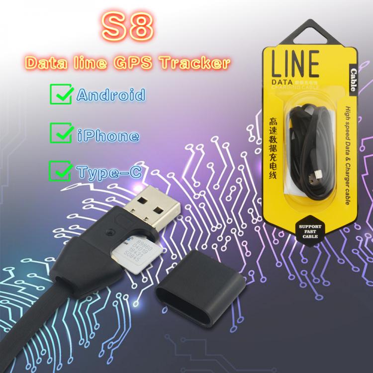 all in one place אלקטרוניקה USB Data Cable S8 GPS Tracker For Android / iPhone Anti-lost GPS Position Pickup Voice Actives Charging Car Positioning Locator