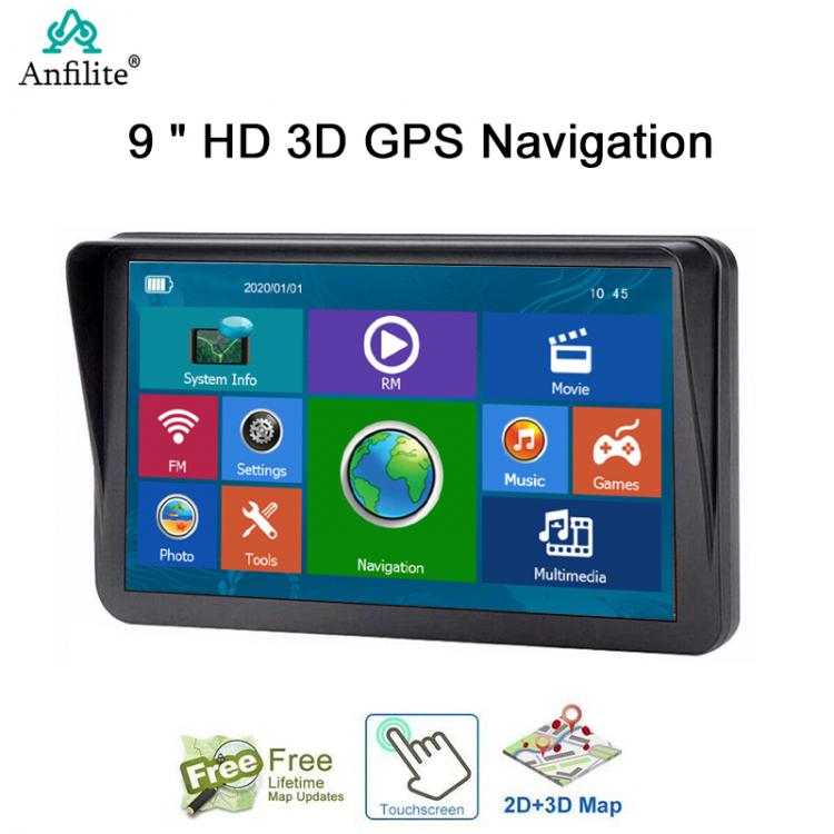 all in one place אלקטרוניקה Anfilite 9 inch Car Truck GPS Navigator Capactive Screen 256M +8GB Bluetooth avin loaded 2020 Europe spain Italy France maps