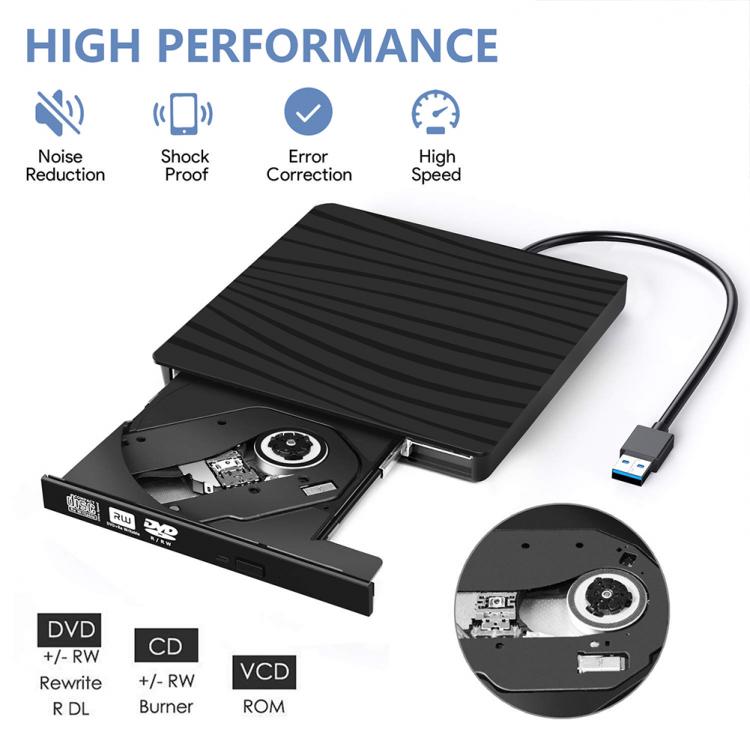 all in one place ציוד היקפי Portable USB 3.0 Slim External DVD RW CD Writer Drive Burner Drive-free Disk Reader Player Optical Drives for Laptop PC Tablet