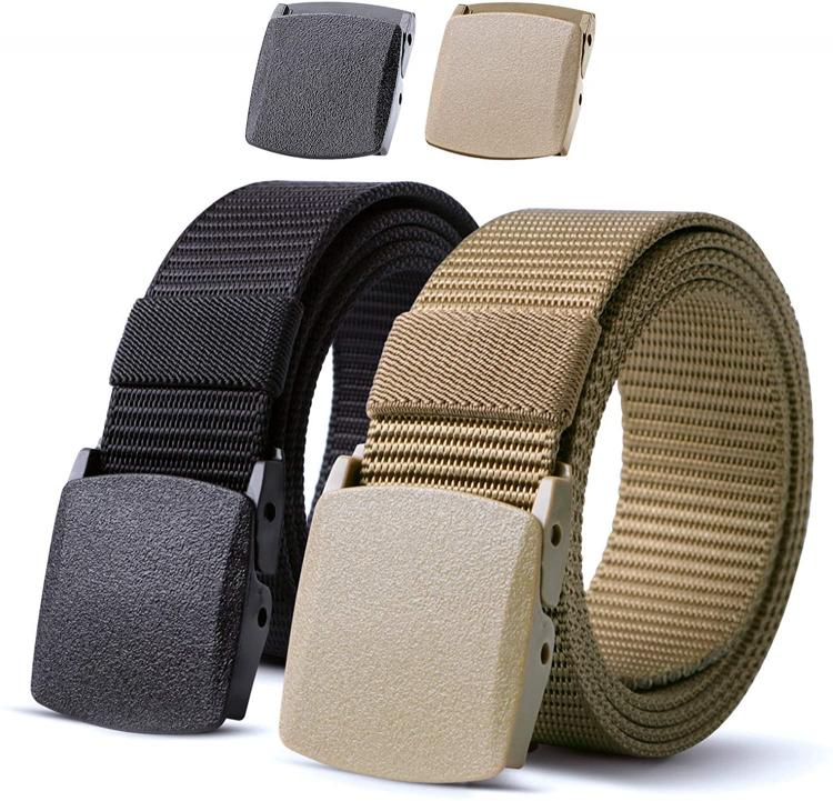 all in one place אביזרי גברים Nylon Military Tactical Men Belt 2 Pack Webbing Canvas Outdoor Web Belt with Plastic Buckle gift for Men