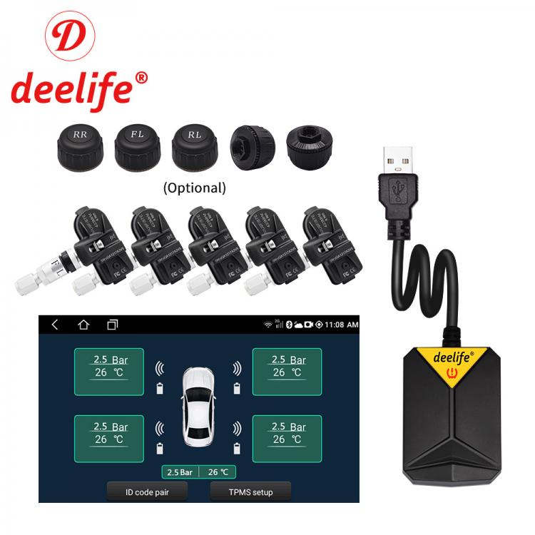 all in one place אלקטרוניקה Deelife Android TPMS for Car Radio DVD Player Tire Pressure Monitoring System Spare Tyre Internal External Sensor USB TMPS
