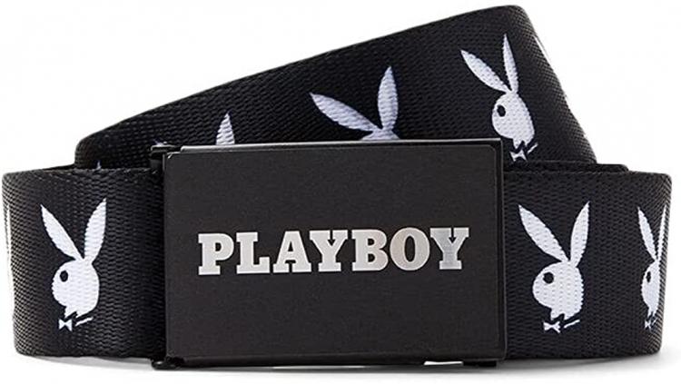 all in one place אביזרי גברים Playboy Men's x Playboy Black & White Repeat Bunny Belt