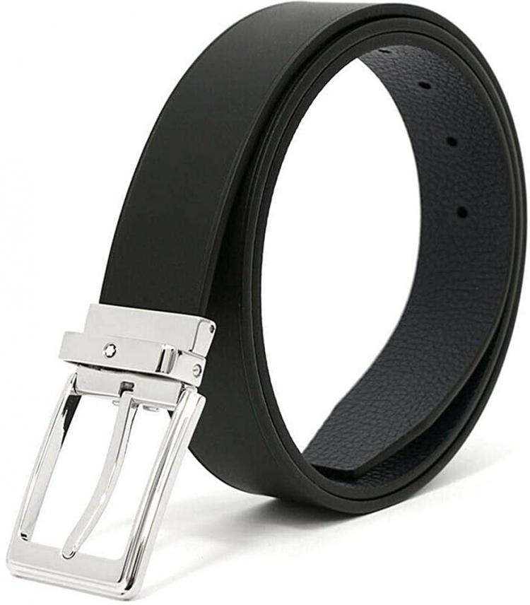 all in one place אביזרי גברים Montblanc Rectangular Pin Men's Black Buckle Bet Size 120 cm 123910