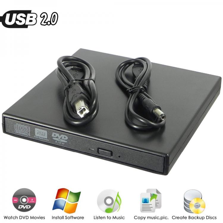 all in one place ציוד היקפי New for Acer Lenovo Laptop PC USB 2.0 Slim External DVD Drive Super Multi 8X DVD RW DL Recorder 24X CD Burner Piano Black