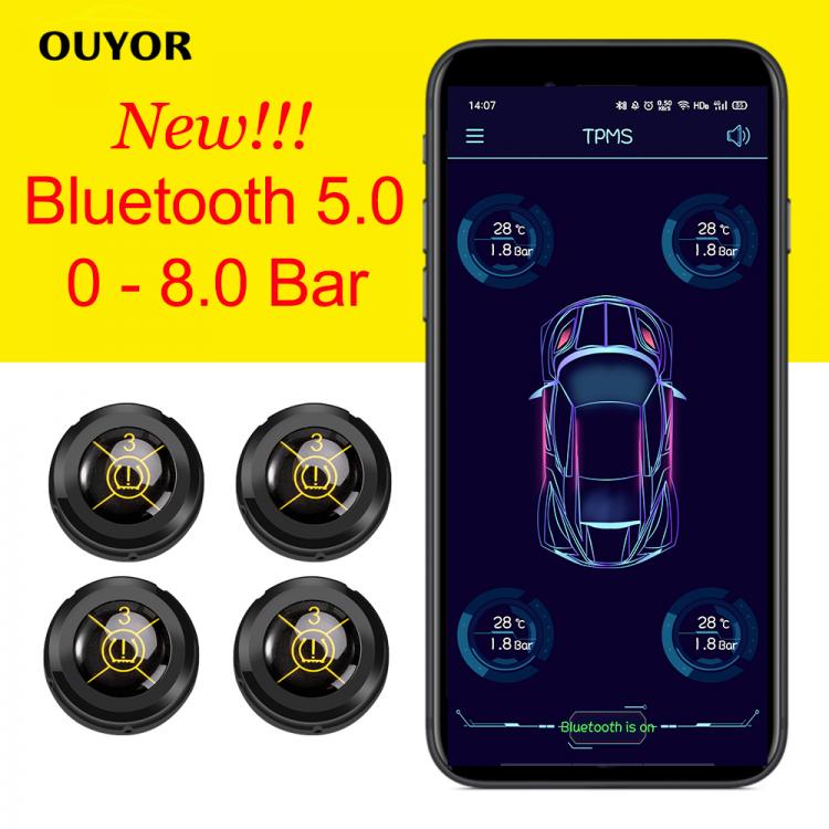 all in one place אלקטרוניקה Android TPMS Bluetooth 5.0 Tyre Pressure Monitoring System IOS Car Moto Alarm Auto Real Time Motorcycle Tires Pressure  Sensors