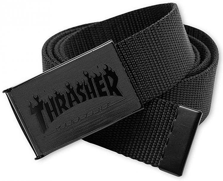 all in one place אביזרי גברים Thrasher Men's Flame Logo Web Belt Black