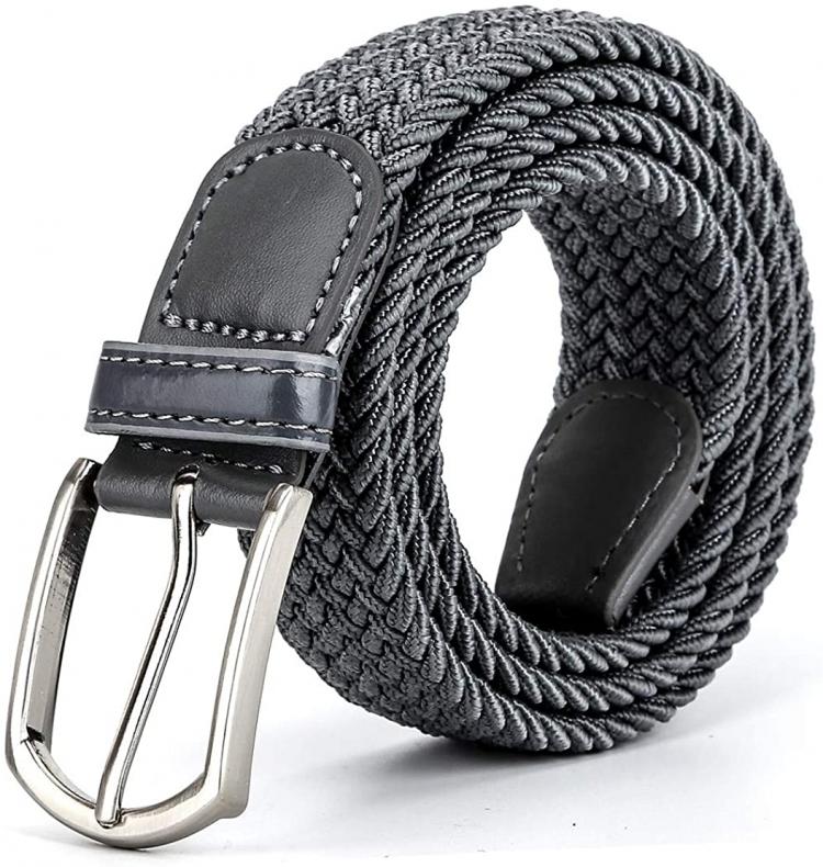 all in one place אביזרי גברים Braided Canvas Woven Elastic Stretch Belts for Men/Women/Junior with Multicolored