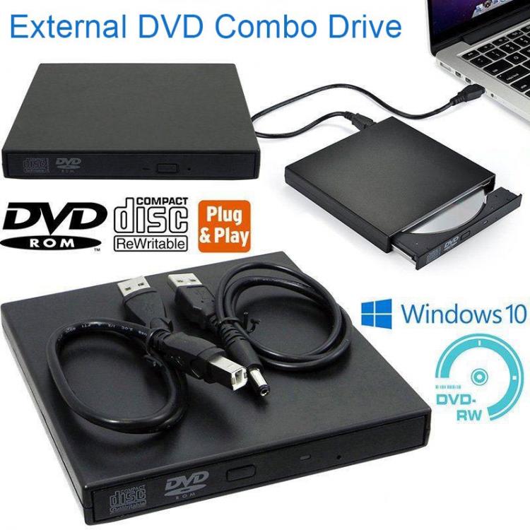 all in one place ציוד היקפי Thin USB DVD CD External Drive With Durable Plastic Case Burner Reader Player Combo Writer Recorder For Laptop Multifunction
