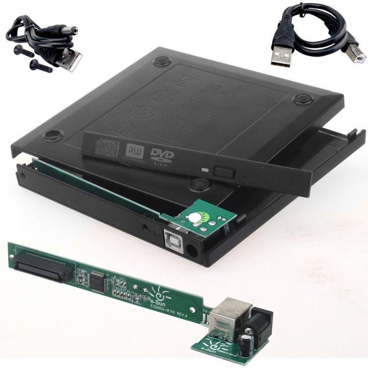 all in one place ציוד היקפי USB 2.0 External Optical Drive Box External Case DVD CD DVD-Rom DVD RW To IDE Hard Disk Drive Caddy Adapter Newest 12.7mm