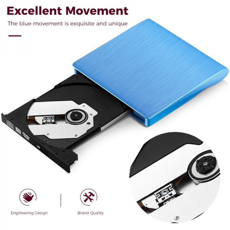 all in one place ציוד היקפי External Optical DVD Drive USB 3.0 CD-ROM Burner Portable Read Thin for MAC OS Windows 10 Computer Laptop Apple