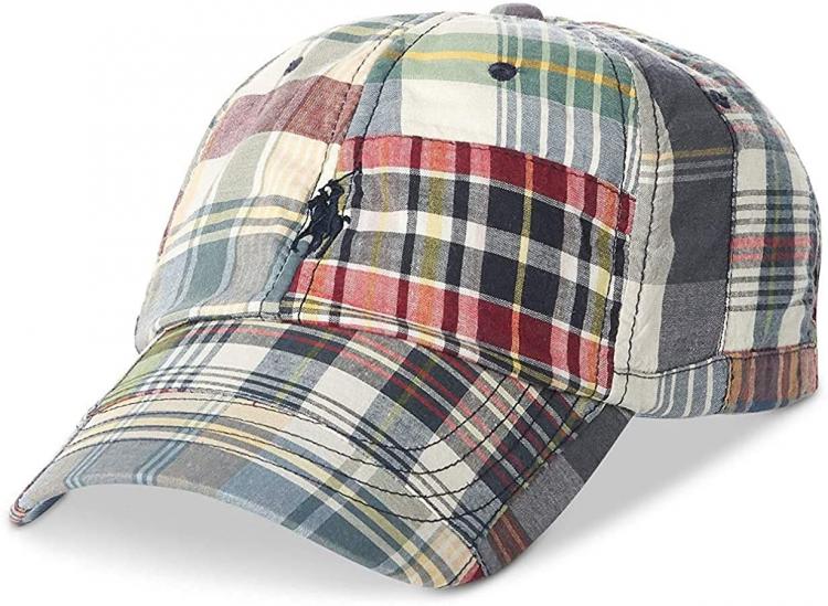 all in one place אביזרי גברים Polo Ralph Lauren Men's Patchwork Madras Baseball Cap, Blue