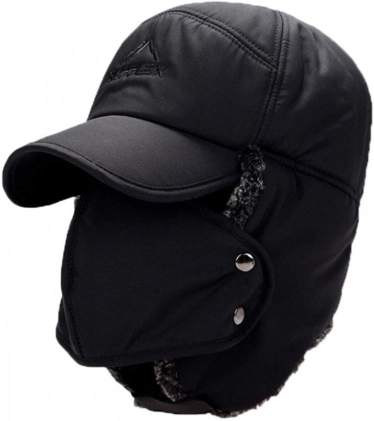 all in one place אביזרי גברים Men Trapper Hat Bomber Hats Winter Trooper Ushanka Ear Flaps Hats Aviator Snow Windproof Thermal Faux Fur Warm Hunting Skiing Cycl