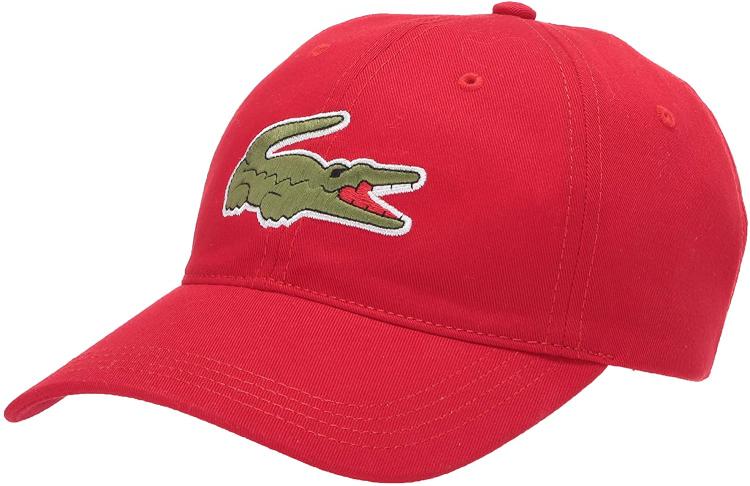 all in one place אביזרי גברים Lacoste Men's Big Croc Twill Adjustable Leather Strap Hat
