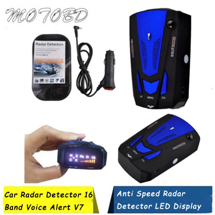 all in one place אלקטרוניקה Car Radar Detector 16 Band Voice Alert V7 Anti Speed Radar Signal Detection LED Display 360 Degrees Car Speed Testing System
