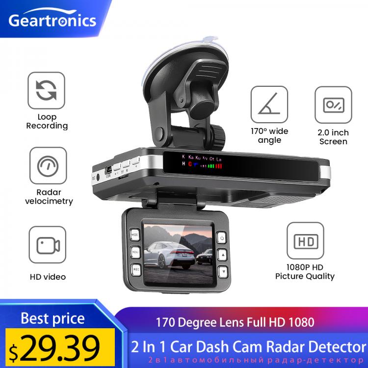 all in one place אלקטרוניקה 2 In 1 Car Dash Cam Radar Detector English Russian 2.0 Inch Display 170 Degree Lens Full HD 1080 Car DVR Dashboard Camera