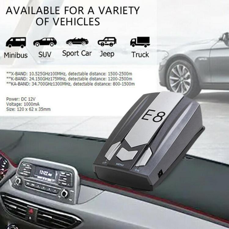 all in one place אלקטרוניקה Car Radar Detectors Radar Police Radar Long Range Detection Voice Alerts with LED Display Gray Auto Parts