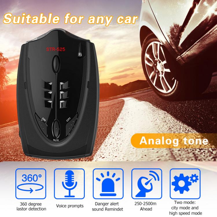 all in one place אלקטרוניקה STR-525 Radar Detector Vehicle Speed Warning X K English Russian Thai Voice Auto Outdoor Personal Car Parts Decoration