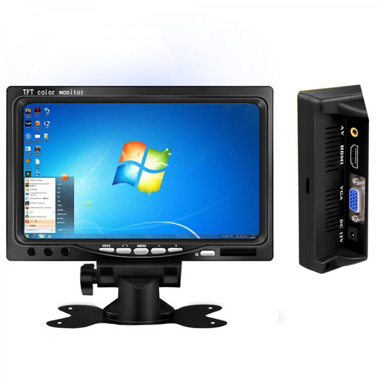 all in one place אלקטרוניקה 1024 x 600 Resolution 7 Inch Small LCD Car Monitor With AV / VGA / HDMI Input for Raspberry Pi / CCTV / PC