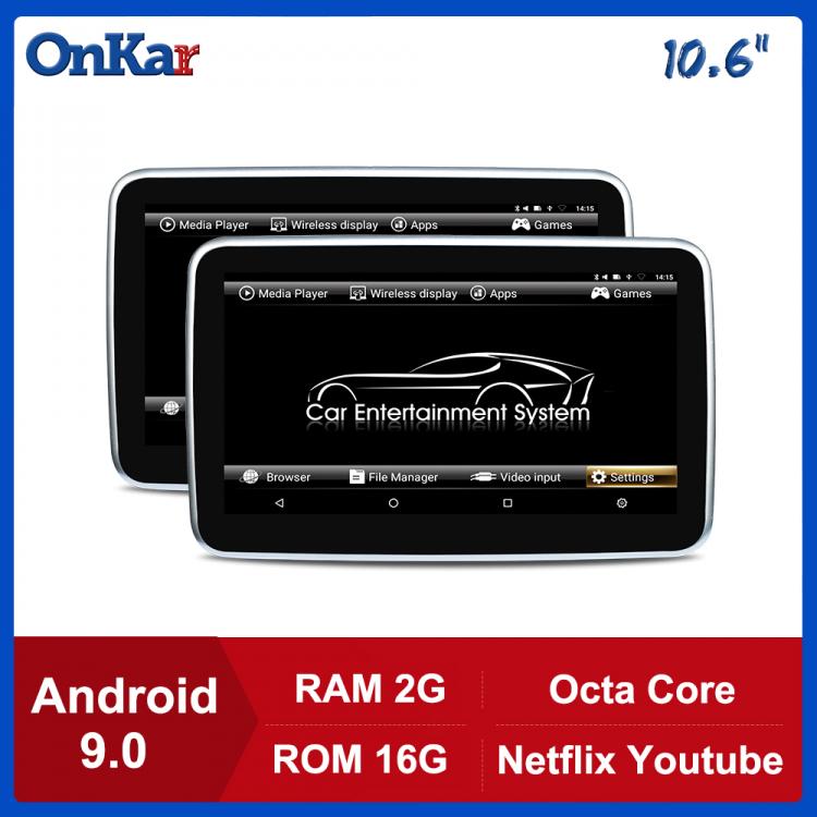 all in one place אלקטרוניקה ONKAR Android 9.0 Car Headrest Monitor 10.6 Inch IPS Touch Screen 2GB+16GB FM/WIFI/Miracast/USB/HDMI/SD Card