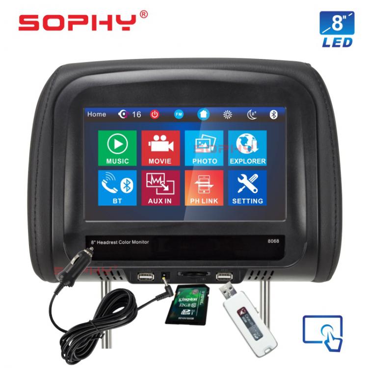 all in one place אלקטרוניקה New! 7 or 8 inches Automotive Car Headrest Monitor MP5 Video Player with IR FM Touch Screen Phone Charging 7068 or 8068