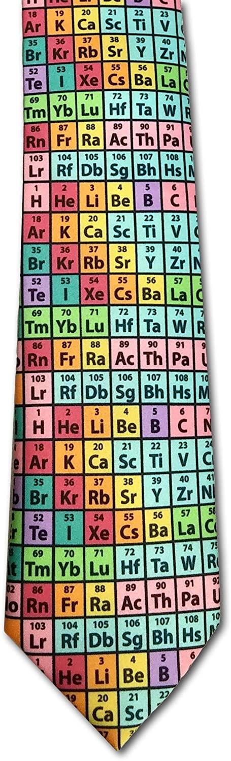 all in one place אביזרי גברים Periodic Table of Elements Chemistry Necktie, Rainbow Microfiber