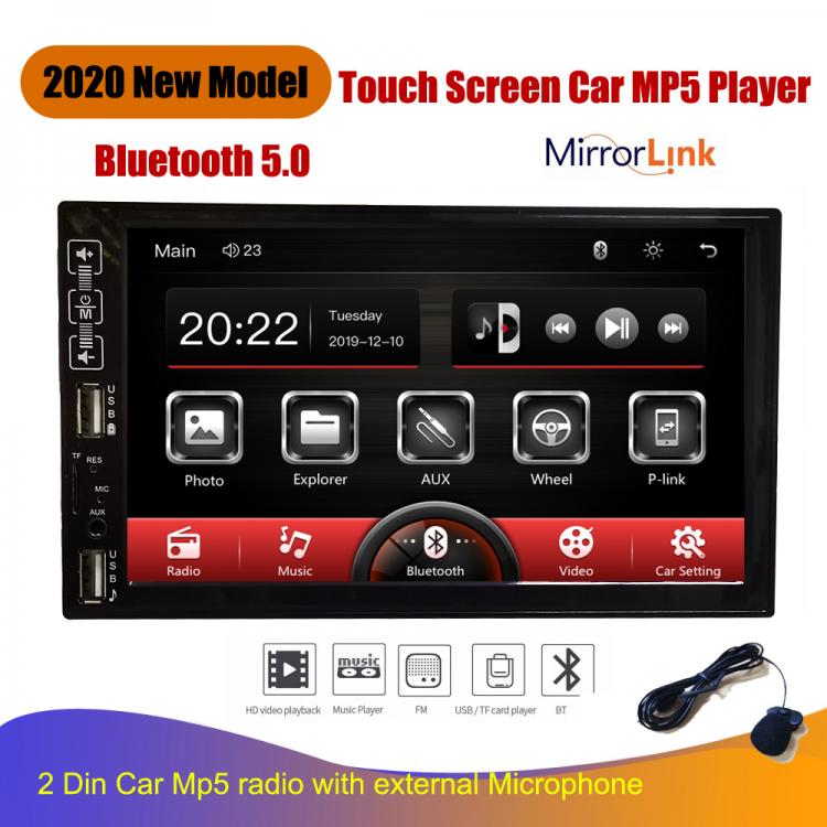 all in one place אלקטרוניקה 2020 New Model stereo 2 Din  Car MP5 Player with Bluetooth FM Radio Receiver Support Rear Camera external microphone radio