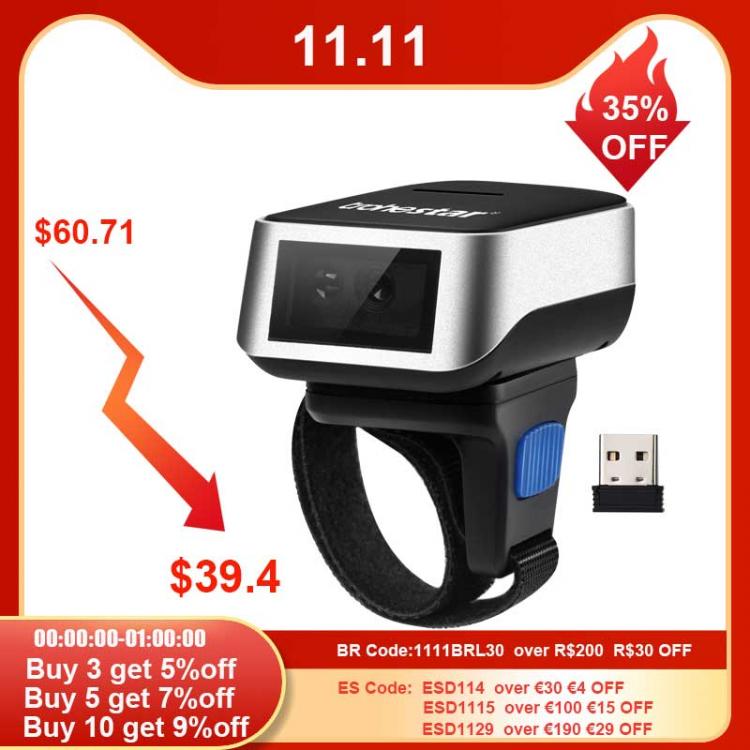all in one place ציוד היקפי Trohestar Barcode Scanner Wireless 1D 2D Portable QR Code PDF Barcode Scanner Wearable Finger Mini Bar Code Reader Scanners