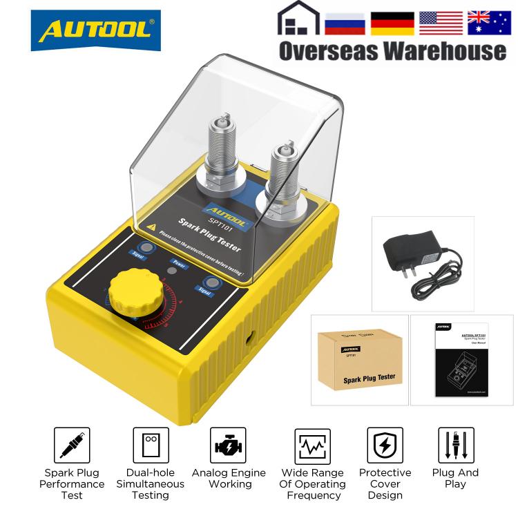 all in one place חלקי חילוף ואביזרים AUTOOL SPT101 Auto Adjustable Double Hole Detector Car Spark Plug Tester Ignition Sockets Analyzer 110V 220V for 12V Vehicles