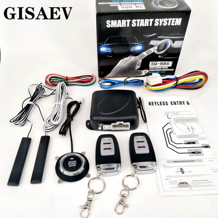all in one place חלקי חילוף ואביזרים GISAEV Universal Automatic Keyless Entry System Car Start and Stop Buttons  Keychain Kit Central Door Lock with Remote Control