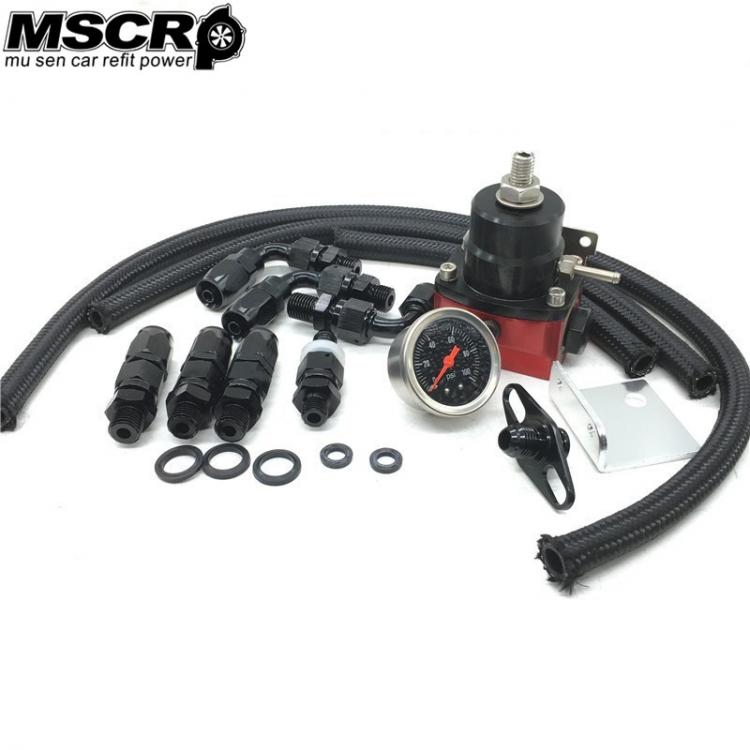 all in one place חלקי חילוף ואביזרים Universal Adjustable Fuel Pressure Regulator Oil 100psi Gauge AN 6 Fitting End-Black -YX00519