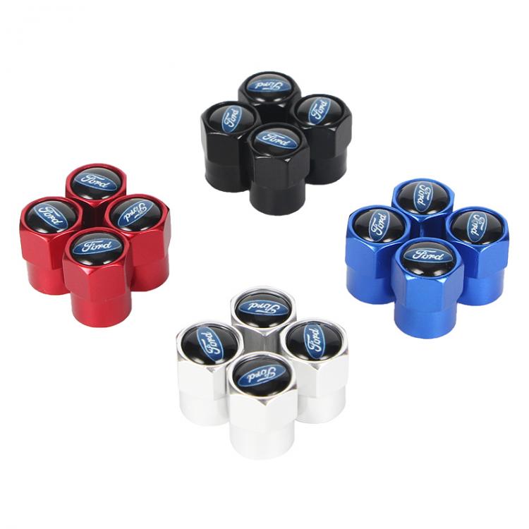 all in one place חלקי חילוף ואביזרים New 4PCS Auto Wheel Tire Valve Stem Caps Cover For Ford focus 2 focus 3 Fiesta EcoSport ESCORT Car accessories