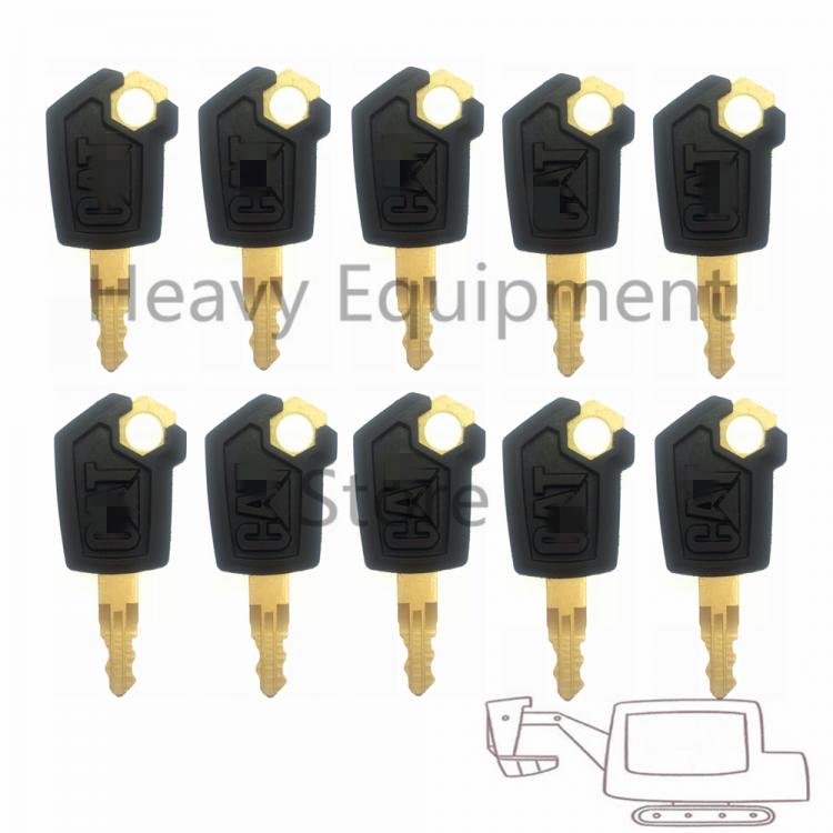 all in one place חלקי חילוף ואביזרים 10 PCS iron Key For Caterpillar CAT Heavy Equipment Ignition Loader Excavator Dozer Metal & Plastic Black & Gold