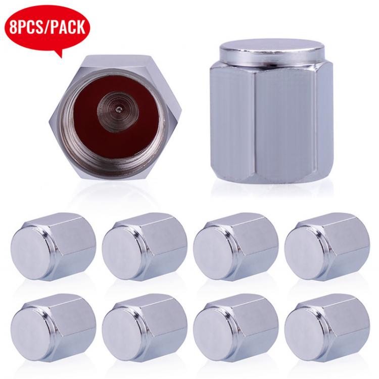 all in one place חלקי חילוף ואביזרים 8 Pcs/Pack Tire Valve Caps Silver Premium Metal Rubber Seal Tire Valve Stem Caps Dust Proof Covers