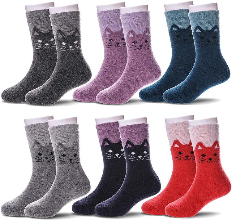 all in one place ילדים ותינוקות 6 Pairs Children's Winter Warm Wool Socks Kids Boys Girls Socks